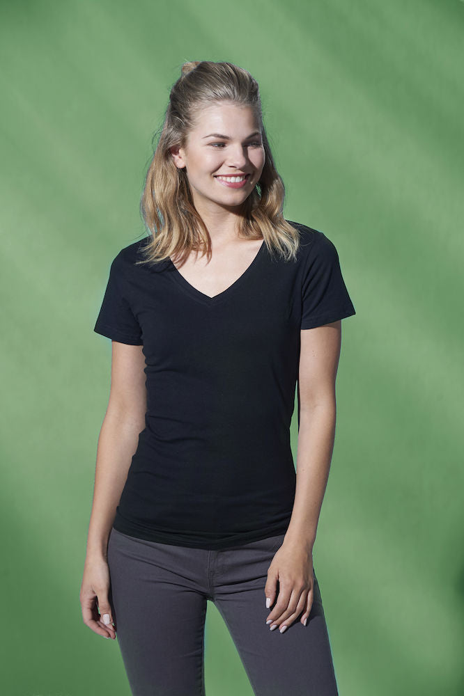 Clique Arden V-Neck Ladies T-Shirt | Stretch Top | Medium Weight | 3 Colours | S-2XL