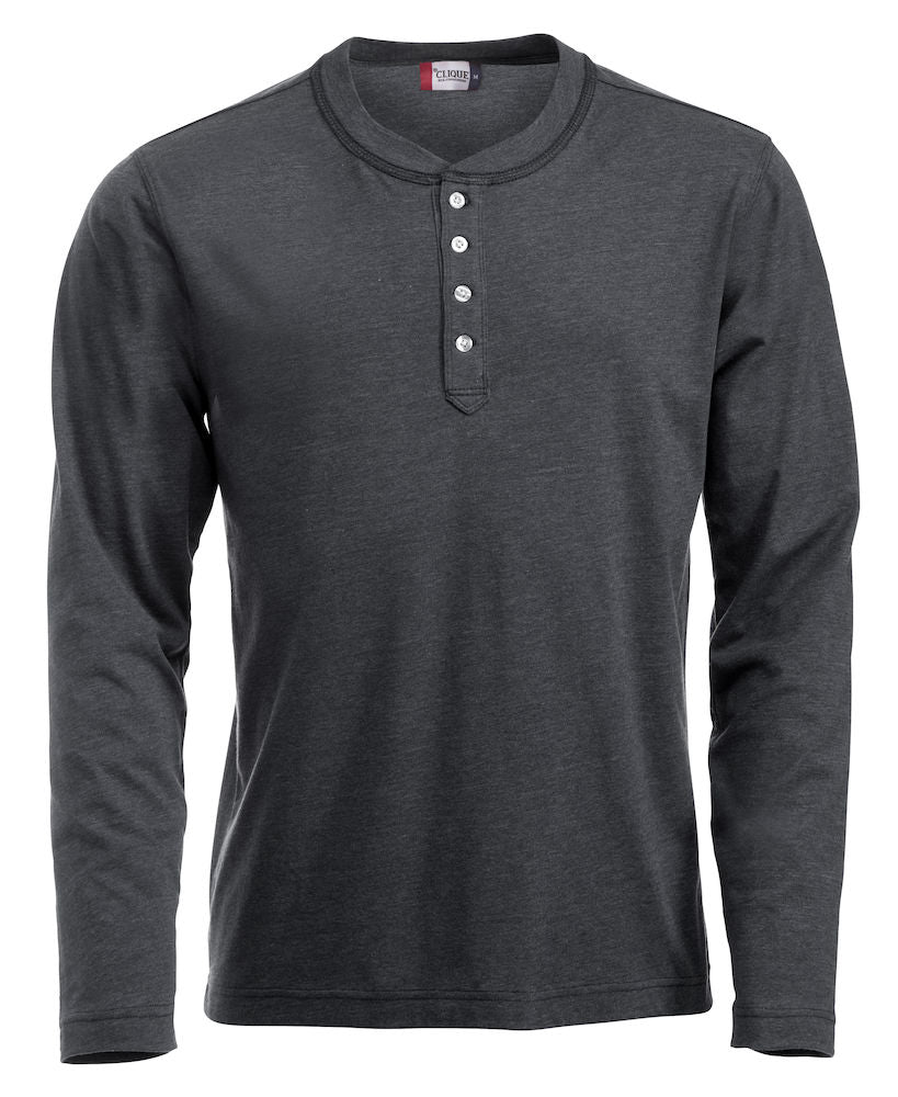 Clique Orlando Men's Henley Shirt | Soft Long Sleeve Top | Regular Fit | 3 Colours | S-2XL
