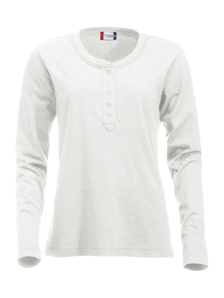 Clique Orlando Ladies Henley Shirt | Soft Long Sleeve Top | Regular Fit | 3 Colours | S-XL
