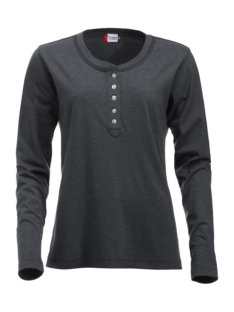 Clique Orlando Ladies Henley Shirt | Soft Long Sleeve Top | Regular Fit | 3 Colours | S-XL
