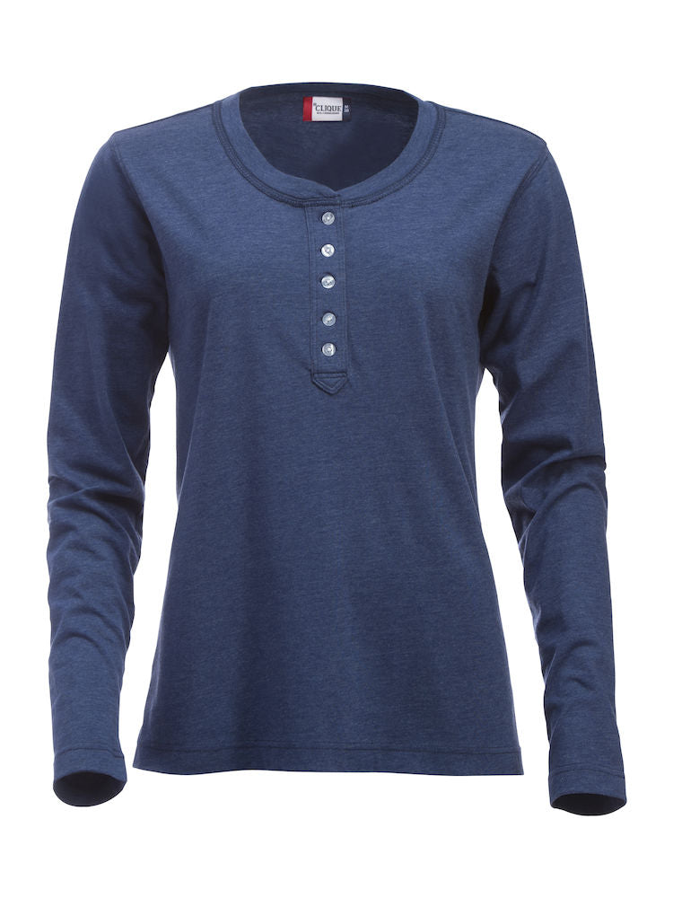 Clique Orlando Ladies Henley Shirt | Soft Long Sleeve Top | Regular Fit | 3 Colours | S-XL