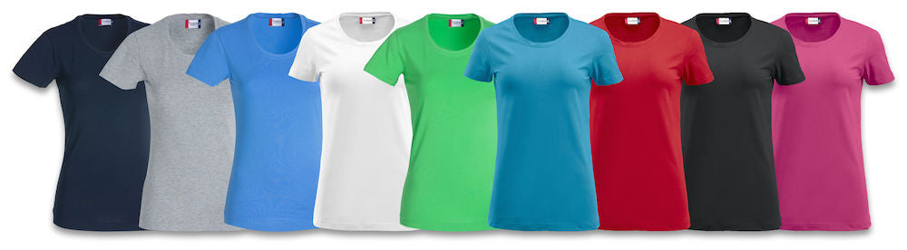 Clique Carolina Crew Neck Ladies T-Shirt | Stretch Top | Medium Weight | 6 Colours | S-3XL