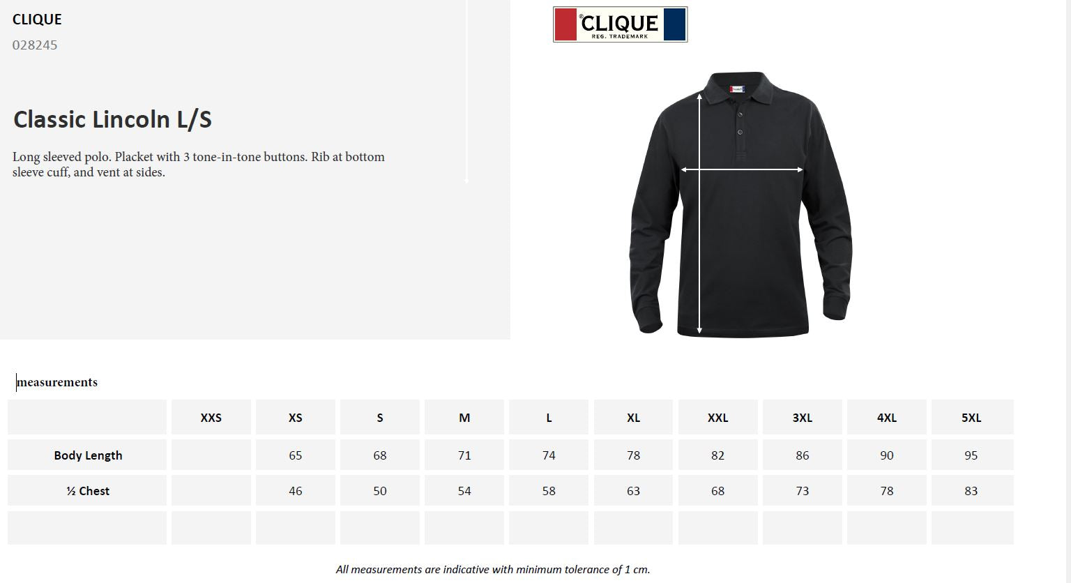 Clique Classic Lincoln Men's Polo Shirt | Long Sleeve Soft Cotton Polo | 11 Colours | XS-5XL