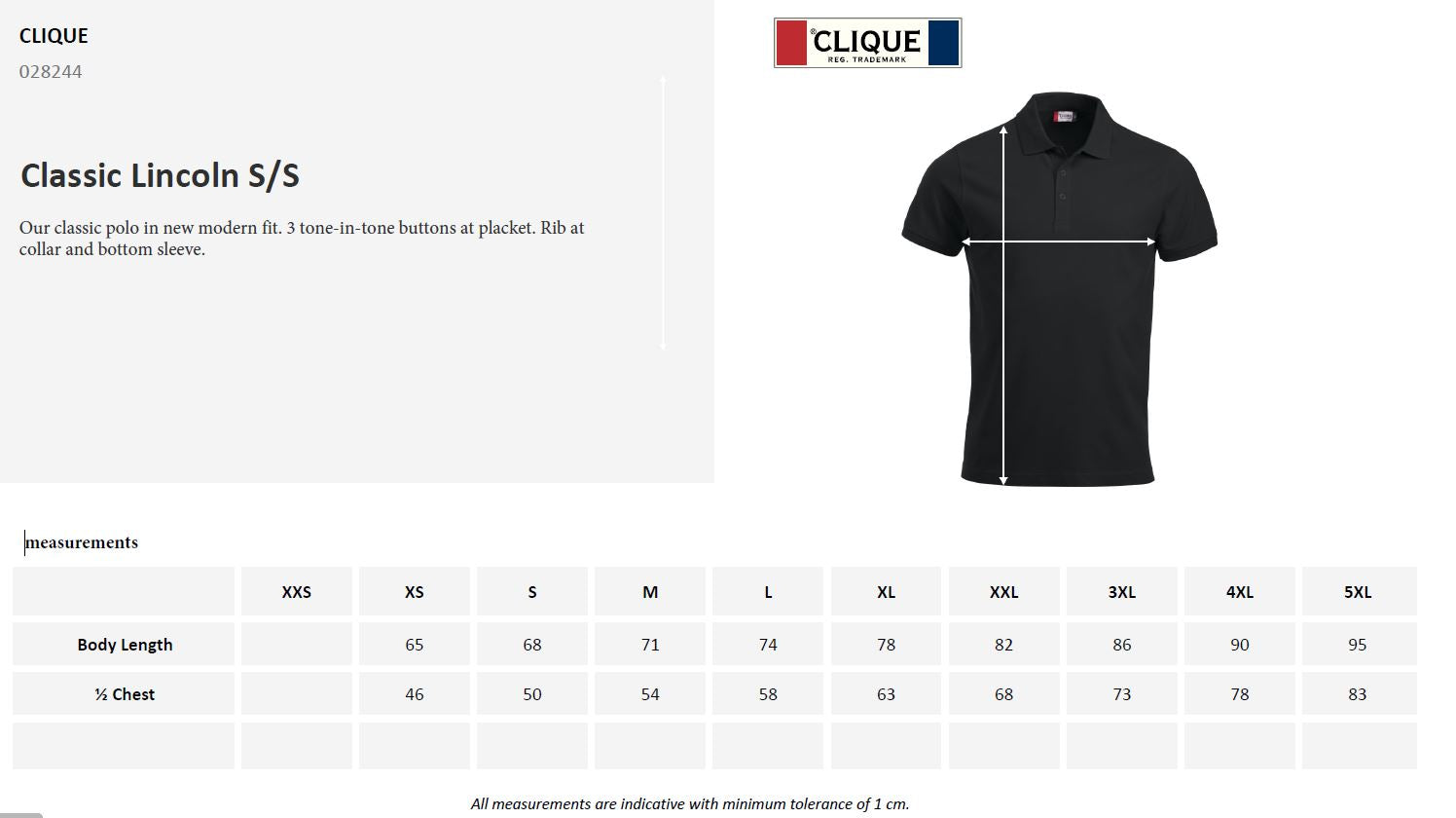 Clique Classic Lincoln Men's Polo Shirt | Short Sleeve Soft Cotton Polo | 14 Colours | XS-5XL
